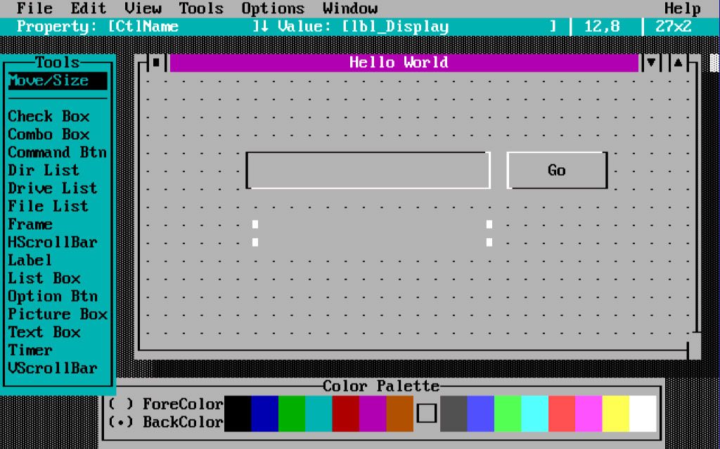 Exploring Visual Basic 1.0 for MS-DOS