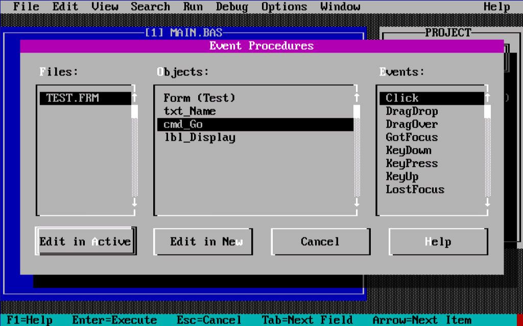 Exploring Visual Basic 1.0 for MS-DOS