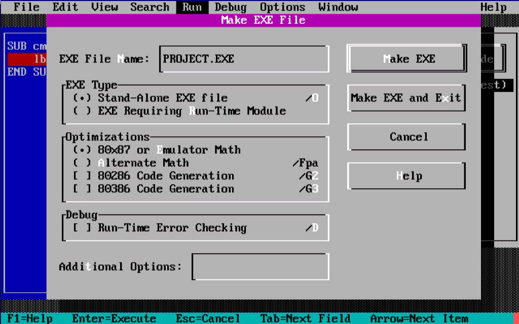 Exploring Visual Basic 1.0 for MS-DOS